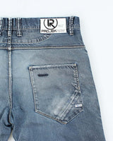 Vintage Y2K Projek Raw Dark Wash Denim Cargo Shorts - W38 L14