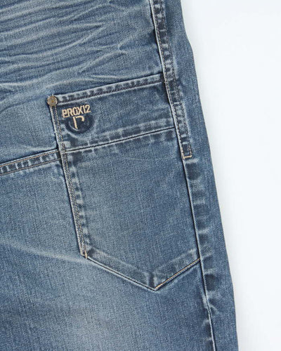 Vintage Y2K Projek Raw Dark Wash Denim Cargo Shorts - W38 L14