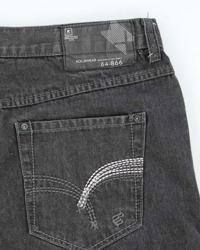 Vintage 2000's Rocawear Dark Grey Wash Baggy Denim Shorts - W40 L15