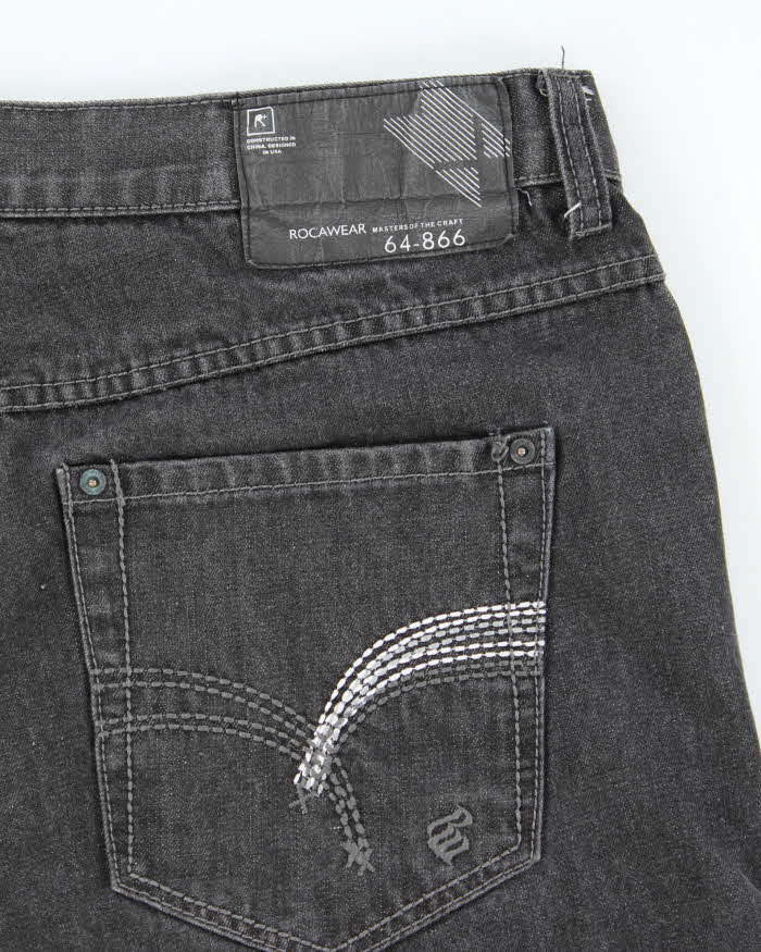Vintage 2000's Rocawear Dark Grey Wash Baggy Denim Shorts - W40 L15
