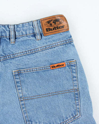 Butter Goods Medium Wash Drawstring Denim Shorts - W28 L8