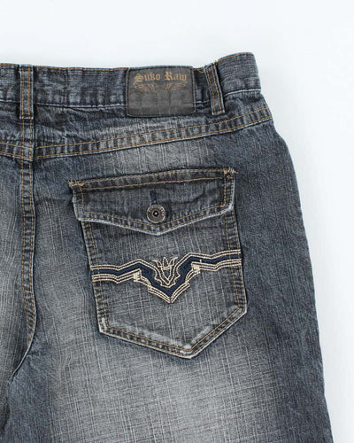 Vintage Y2K Suko Ram Wide Leg Cut Off Denim Shorts - W36 L11