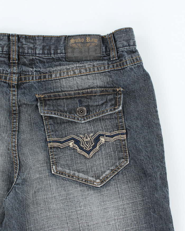 Vintage Y2K Suko Ram Wide Leg Cut Off Denim Shorts - W36 L11