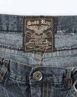 Vintage Y2K Suko Ram Wide Leg Cut Off Denim Shorts - W36 L11