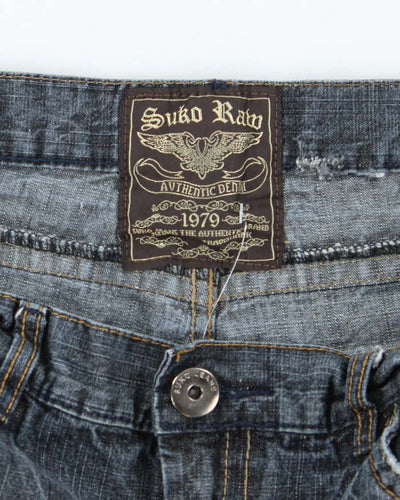Vintage Y2K Suko Ram Wide Leg Cut Off Denim Shorts - W36 L11