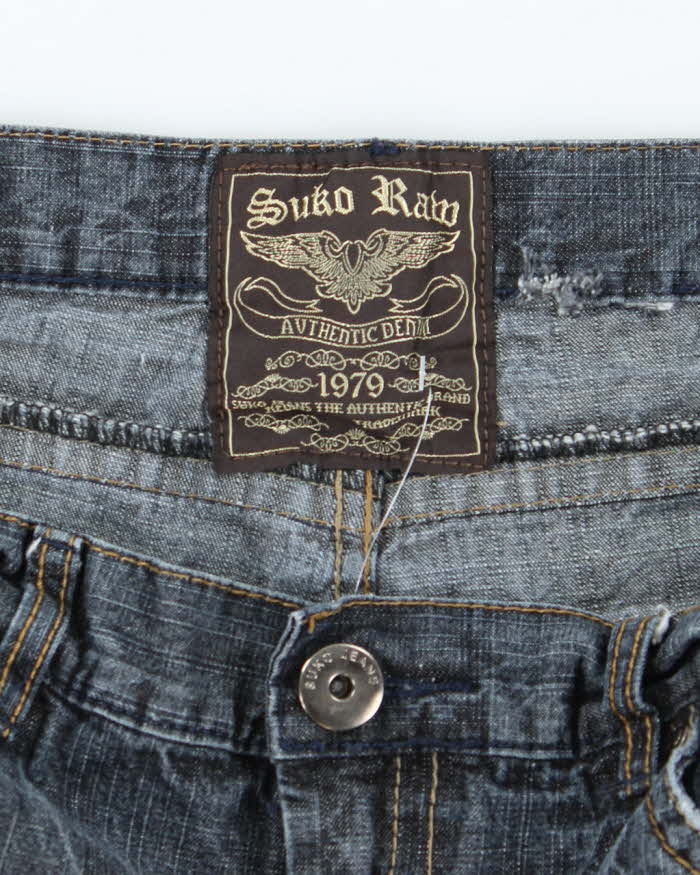 Vintage Y2K Suko Ram Wide Leg Cut Off Denim Shorts - W36 L11