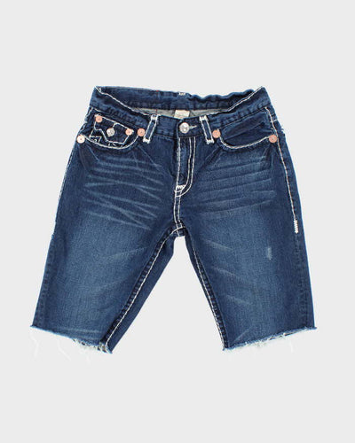 Vintage Y2K True Religion Dark Wash Cut Off Denim Shorts - W34 L12