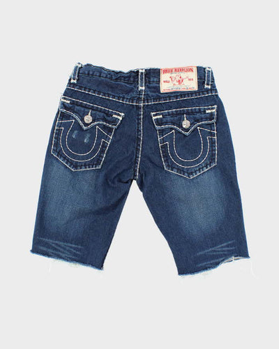Vintage Y2K True Religion Dark Wash Cut Off Denim Shorts - W34 L12