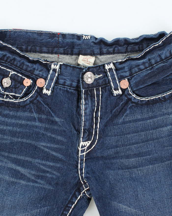 Vintage Y2K True Religion Dark Wash Cut Off Denim Shorts - W34 L12