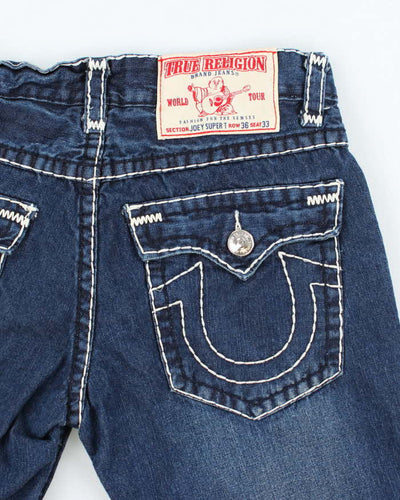 Vintage Y2K True Religion Dark Wash Cut Off Denim Shorts - W34 L12