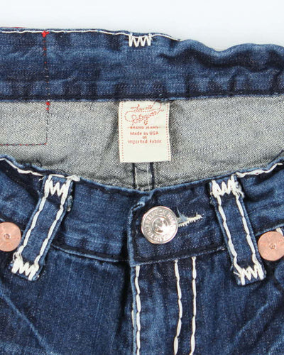 Vintage Y2K True Religion Dark Wash Cut Off Denim Shorts - W34 L12