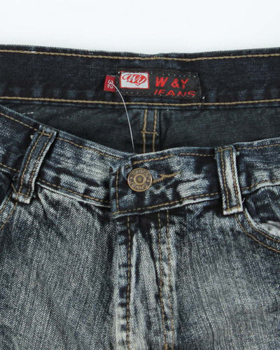 Vintage Y2K W&Y Overdyed Dark Wash Denim Shorts - W30 L11