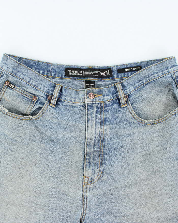 Vintage Y2K Ecko UTLD Light Wash Denim Shorts - W36 L12