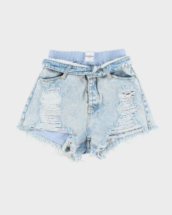 Vintage Alexander Wang Boxer Layered Denim Hot Pants - W28 L3