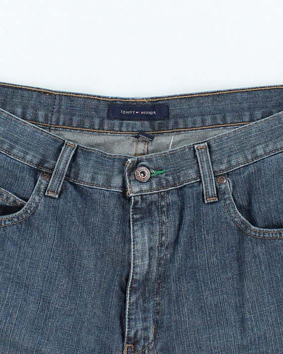 Vintage Y2K Tommy Hilfiger Wide Leg Denim Carpenter Shorts - W34 L10