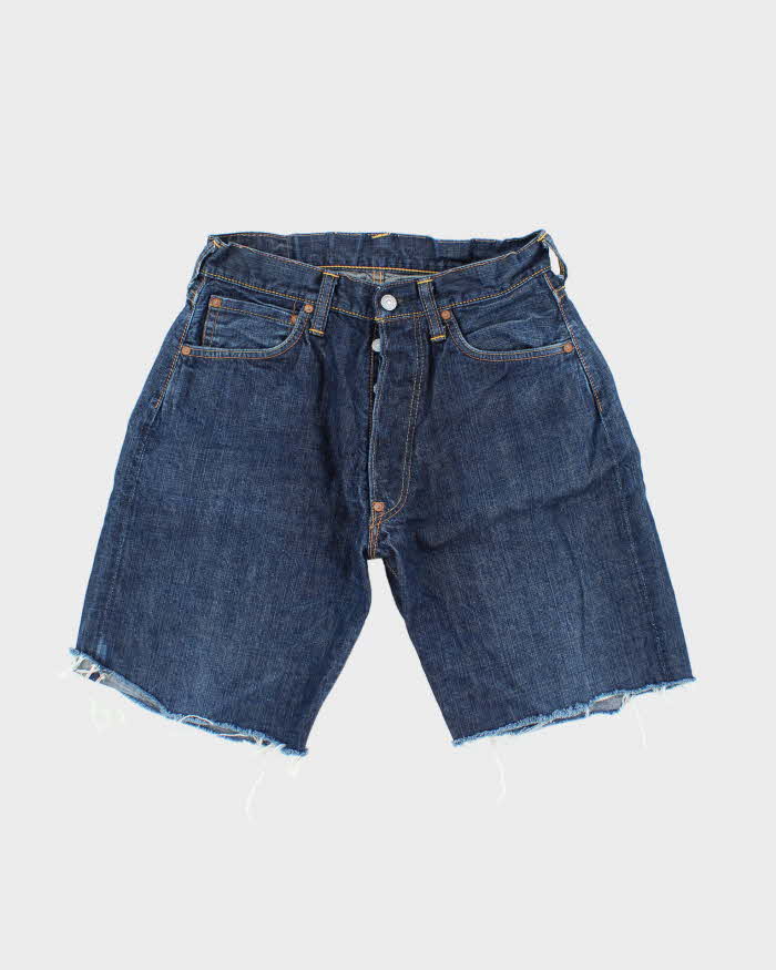 Vintage Y2K Evisu Dark Wash Cut Off Denim Shorts - W28 L9
