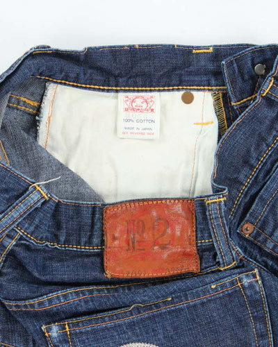 Vintage Y2K Evisu Dark Wash Cut Off Denim Shorts - W28 L9