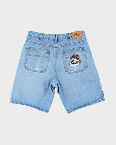 Vintage Butter Goods Medium Wash Embroidered Denim Shorts - W30 L9