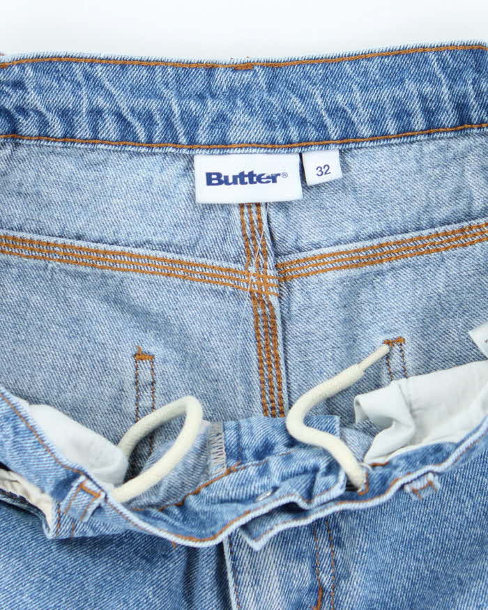 Vintage Butter Goods Medium Wash Embroidered Denim Shorts - W30 L9