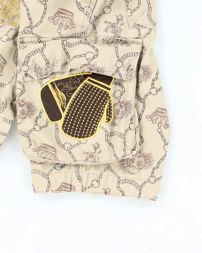Vintage Y2K Christian Audigier Embroidered All Over Print Cargo Shorts - W29 L11