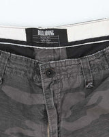 Vintage 2000's Billabong Black Camouflage Cargo Shorts - W32 L10
