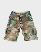 Vintage Y2K Military Style Faded Camouflage Cargo Shorts - W30 L12