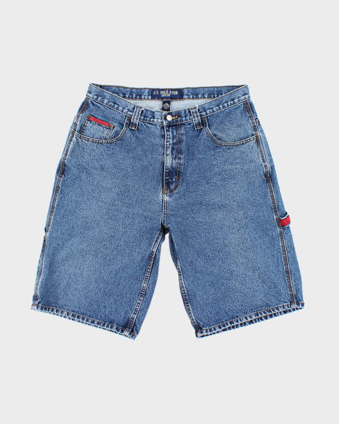 Vintage Y2K U.S. Polo Assn Dark Wash Wide Leg Denim Shorts - W34 L12