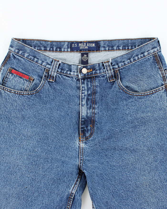 Vintage Y2K U.S. Polo Assn Dark Wash Wide Leg Denim Shorts - W34 L12