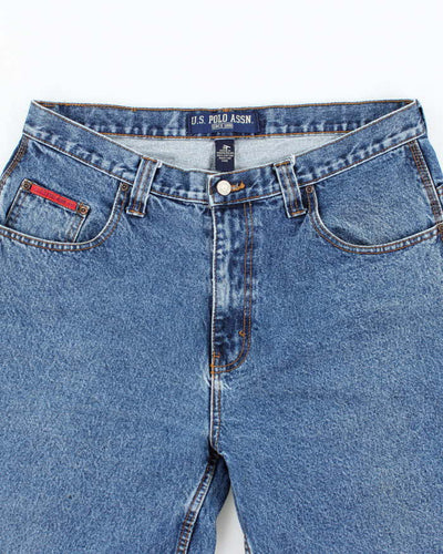 Vintage Y2K U.S. Polo Assn Dark Wash Wide Leg Denim Shorts - W34 L12