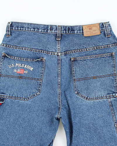 Vintage Y2K U.S. Polo Assn Dark Wash Wide Leg Denim Shorts - W34 L12