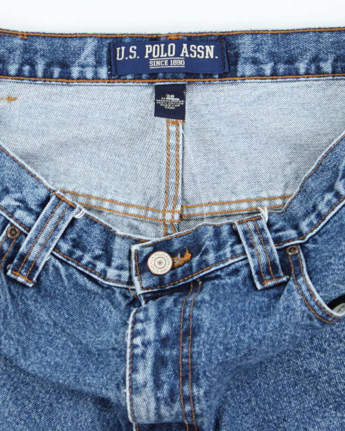 Vintage Y2K U.S. Polo Assn Dark Wash Wide Leg Denim Shorts - W34 L12