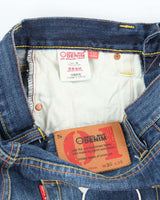 Vintage Devil Nut Embroidered Selvedge Dark Wash Denim Shorts - W30 L11