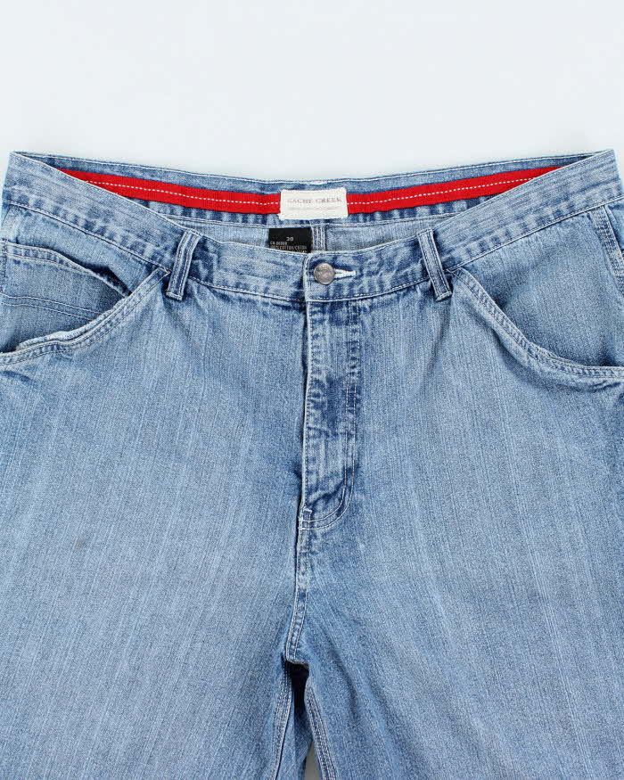 Vintage 2000's Cache Creek Wide Leg Light Wash Denim Cargo Shorts - W38 L11