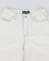 Vintage Y2K Baggy and Saggy White Denim Cut Off Wide Leg Shorts - W28 L13