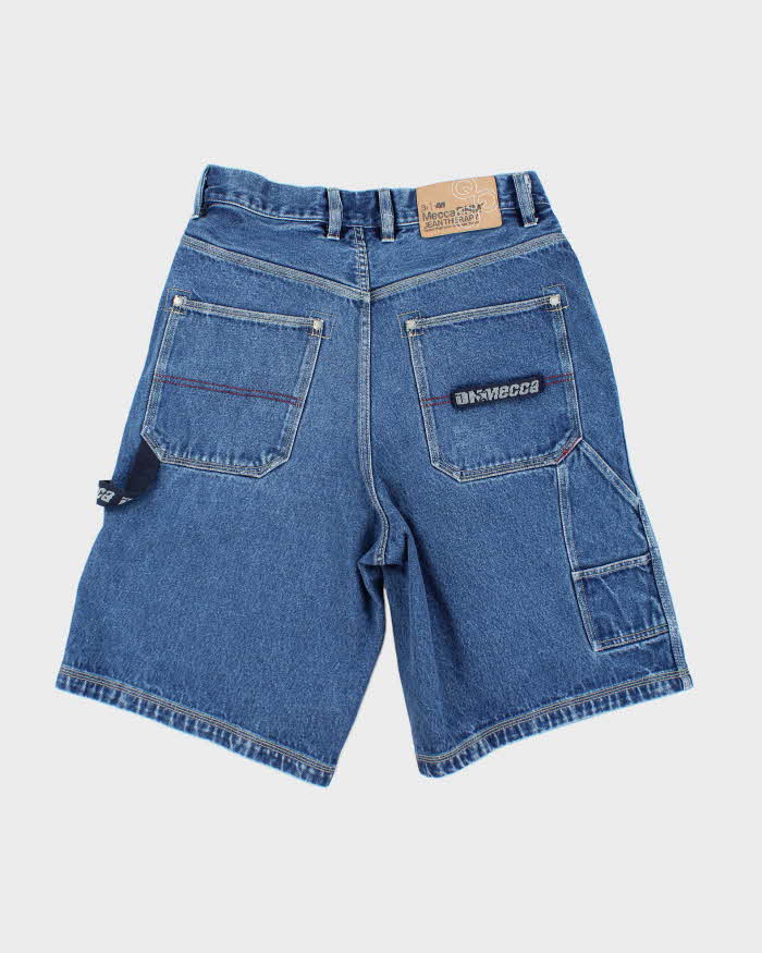Vintage Y2K Mecca Usa Dark Wash Wide Leg Denim Shorts - W30 L10