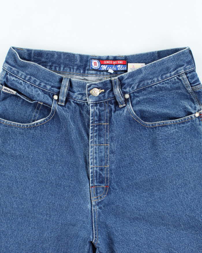 Vintage Y2K Mecca Usa Dark Wash Wide Leg Denim Shorts - W30 L10