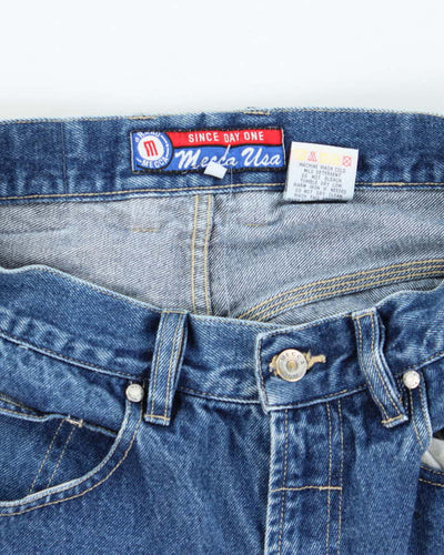 Vintage Y2K Mecca Usa Dark Wash Wide Leg Denim Shorts - W30 L10