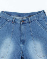 Vintage 2000's No Surrender Wide Leg Medium Wash Denim Shorts - W32 L10