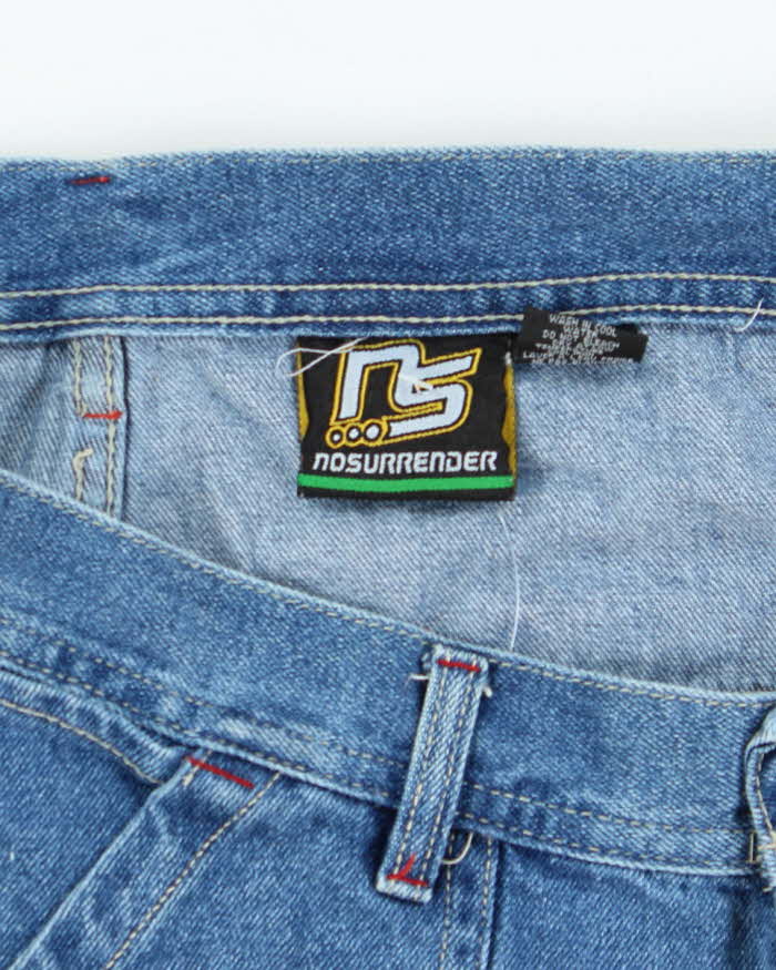 Vintage 2000's No Surrender Wide Leg Medium Wash Denim Shorts - W32 L10