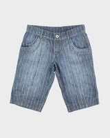 Vintage Y2K DKNY Striped Denim Shorts - W30 L13