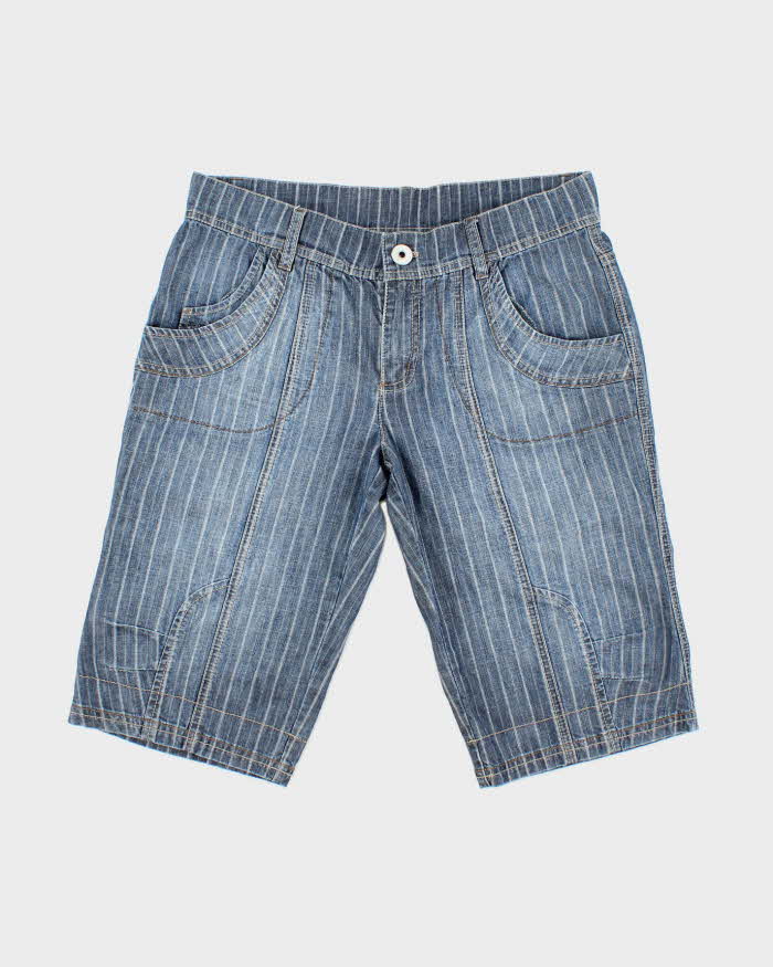 Vintage Y2K DKNY Striped Denim Shorts - W30 L13