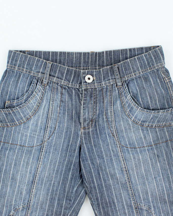 Vintage Y2K DKNY Striped Denim Shorts - W30 L13