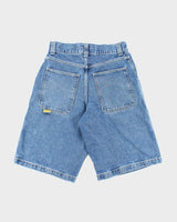 Vintage Y2K Jnco Wide Leg Embroidered Denim Shorts - W30 L14