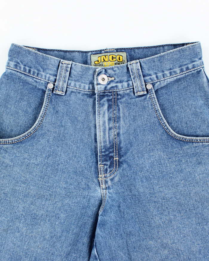 Vintage Y2K Jnco Wide Leg Embroidered Denim Shorts - W30 L14