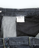 Vintage Y2K Paint Splatted Dark Wash Wide Leg Denim Shorts - W36 L12