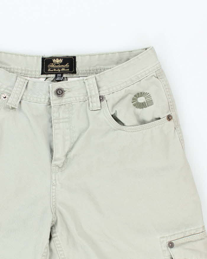 Vintage Y2K Akademiks Wide Leg Beige Cargo Shorts - W28 L13