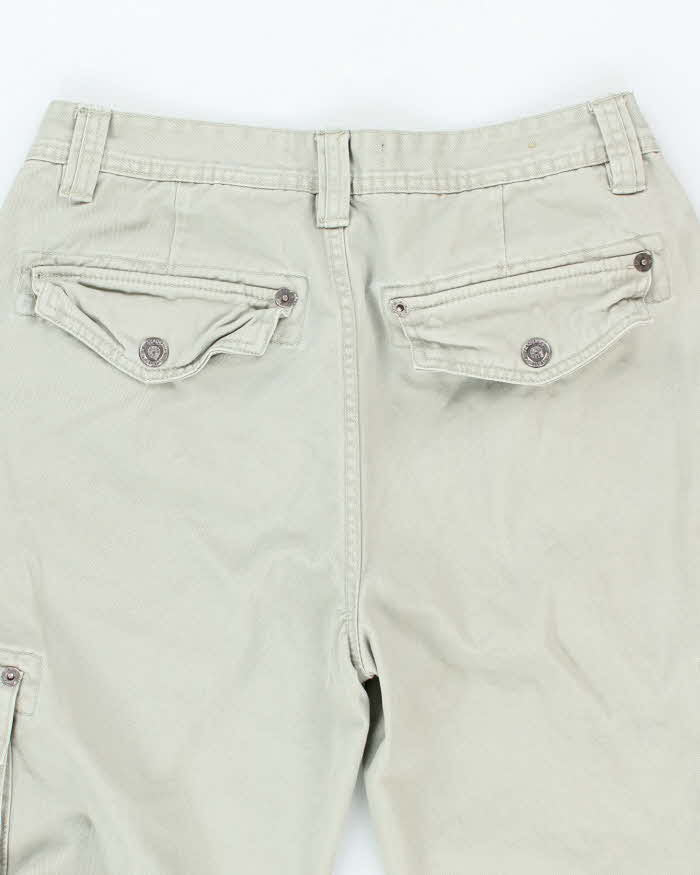 Vintage Y2K Akademiks Wide Leg Beige Cargo Shorts - W28 L13