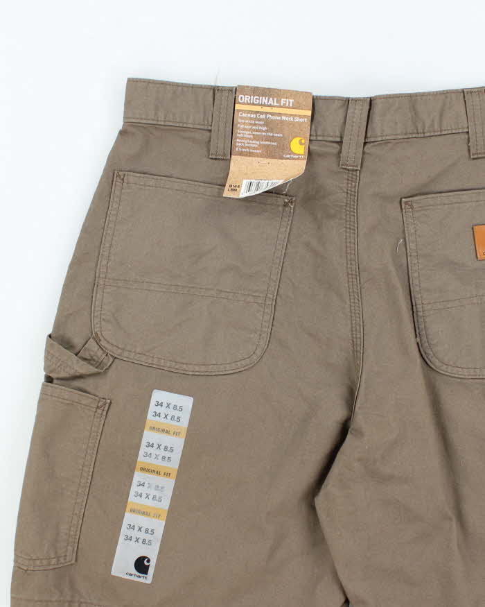 Vintage 00s Carhartt Deadstock Brown Cargo Workwear Shorts - W34