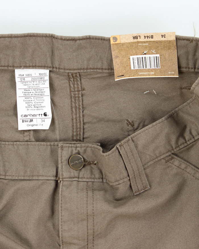Vintage 00s Carhartt Deadstock Brown Cargo Workwear Shorts - W34
