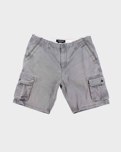 Y2k Quiksilver Grey Cargo Shorts - W36
